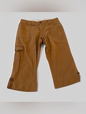 Carhartt Cargo Capri Pants Women’s Size 14 Tan Cotton Hiking Workwear GUC